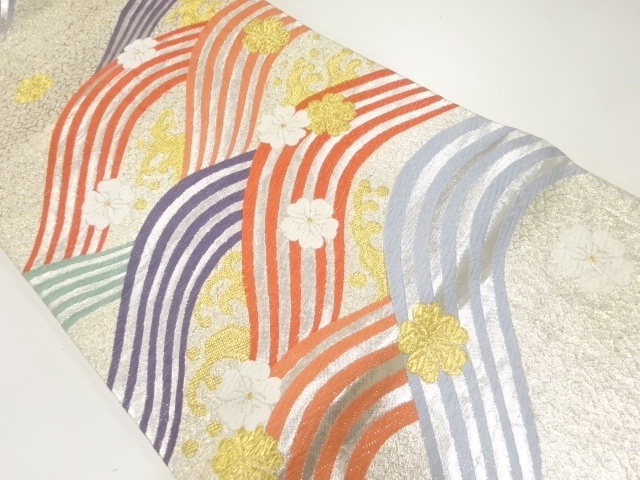 JAPANESE FUKURO OBI FOR FURISODE / WOVEN SAKURA